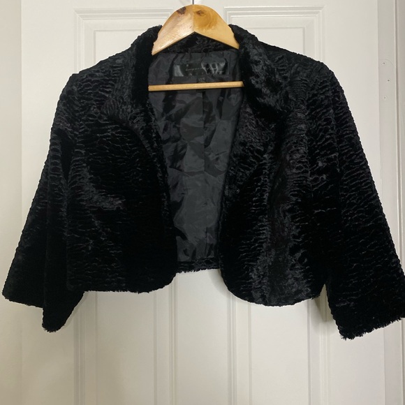 Apostrophe Black Textured Pea Coat - Picture 2 of 4